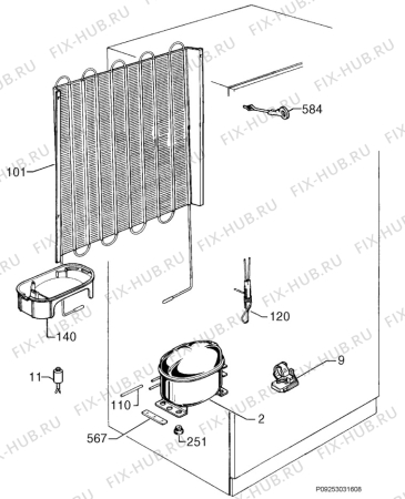 Взрыв-схема холодильника Aeg Electrolux S70438DT5 - Схема узла Cooling system 017